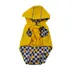 Hip Doggie Hooded Yellow & Duck Prink Reversible Dog Raincoat image thumbnail 2