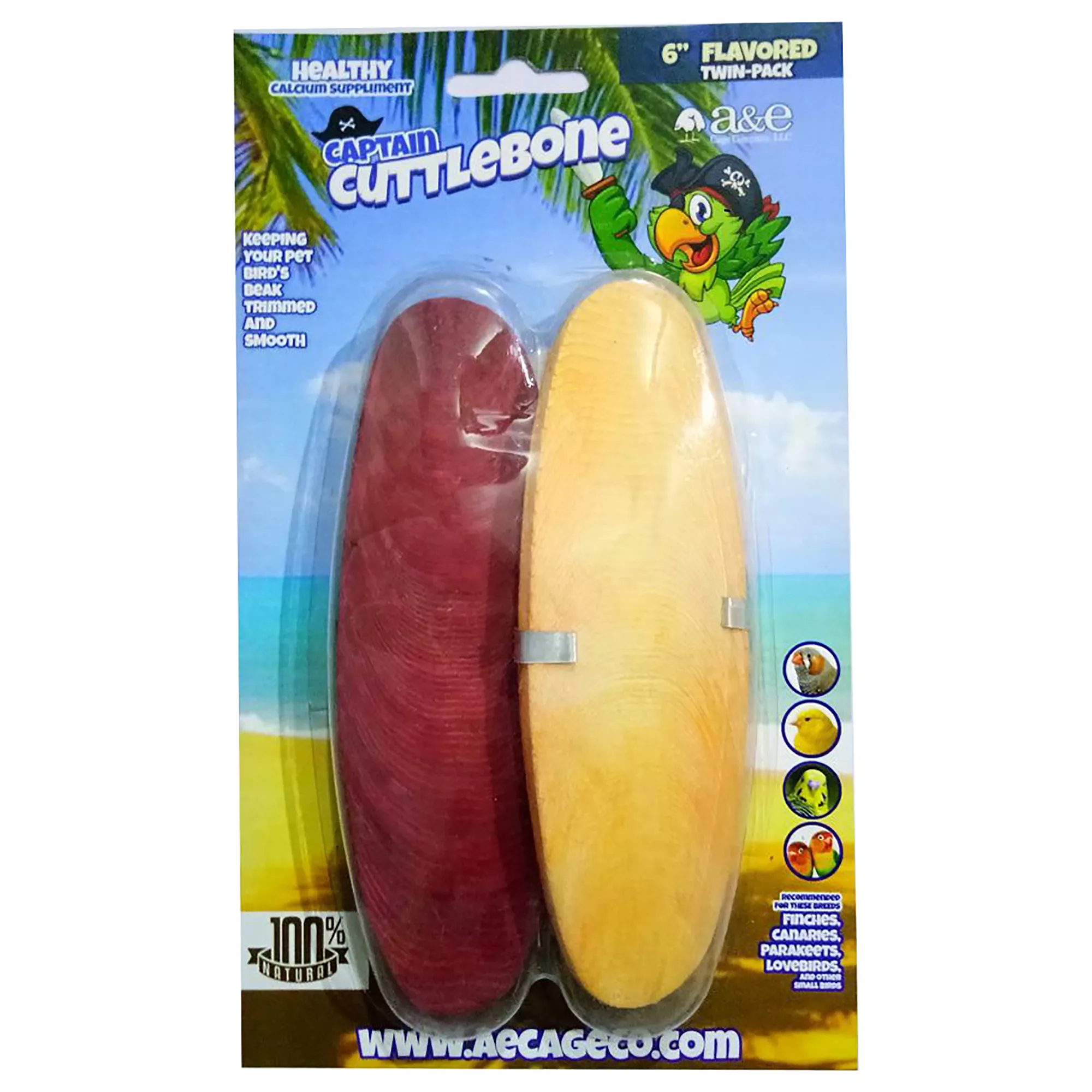 A&E Cage Company Flavored 6" Cuttlebone 2 Pack