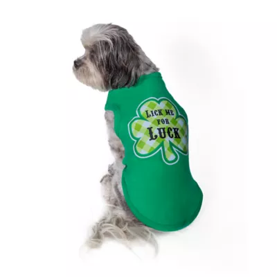 Hip Doggie St. Patrick's Day "Lick Me For Luck" Shamrock Dog Tank - Image 3