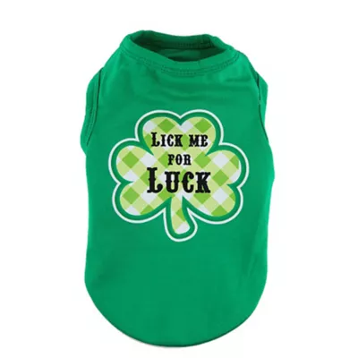 Product Hip Doggie St. Patrick's Day "Lick Me For Luck" Shamrock Dog Tank