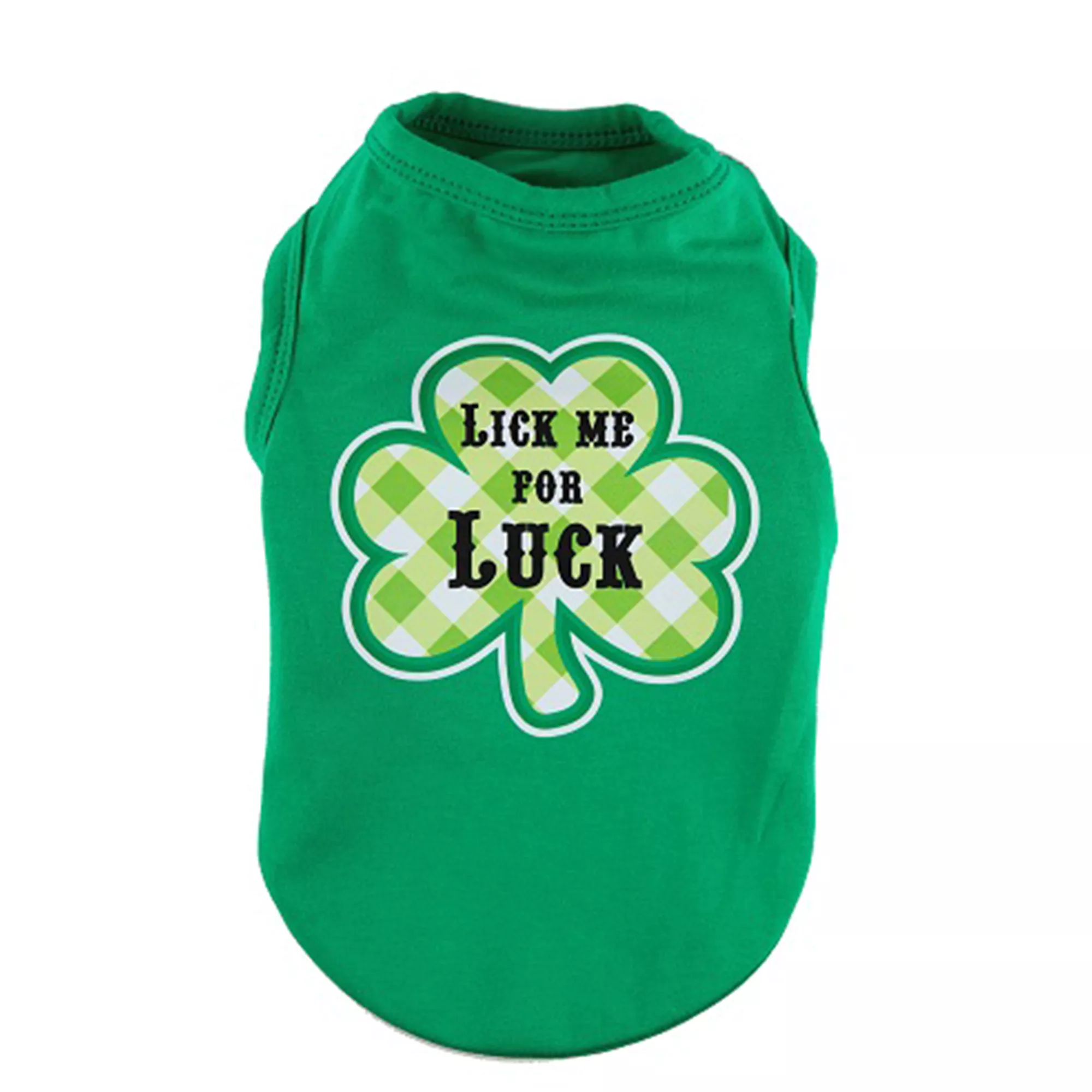 Hip Doggie St. Patrick's Day "Lick Me For Luck" Shamrock Dog Tank