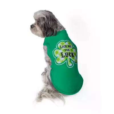 Product Hip Doggie St. Patrick's Day "Lick Me For Luck" Shamrock Dog Tank