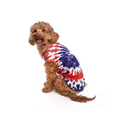 Product Hip Doggie Ivory Ella Americana Patriotic Tie-Dyed Patriotic Dog Tank