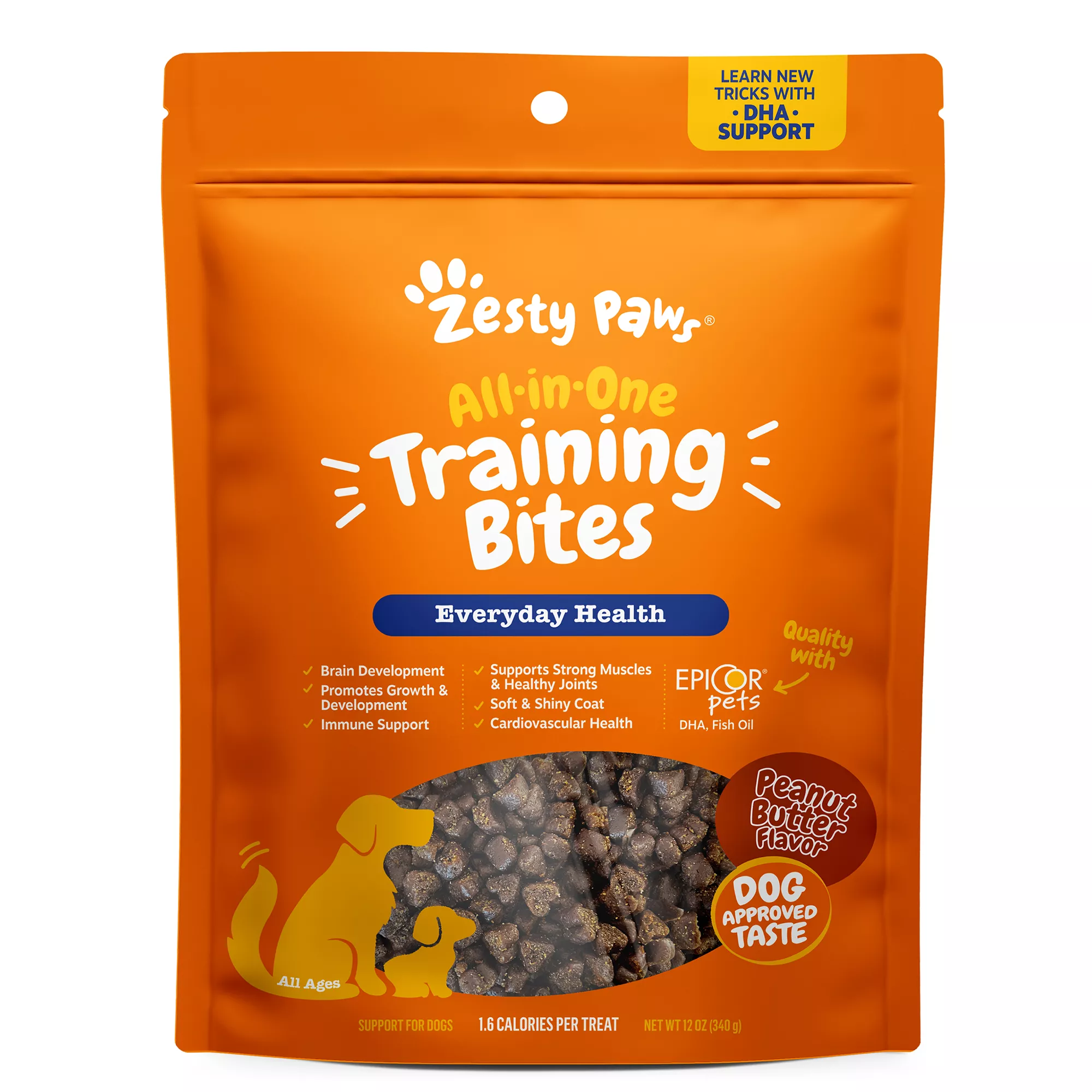 Zesty Paws All-In-One Training Bites All Life Stage Dog Training Treats - Peanut Butter