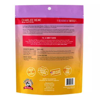 Charlee Bear Bearnola Bites 8oz Dog Treats Peanut Butter Honey