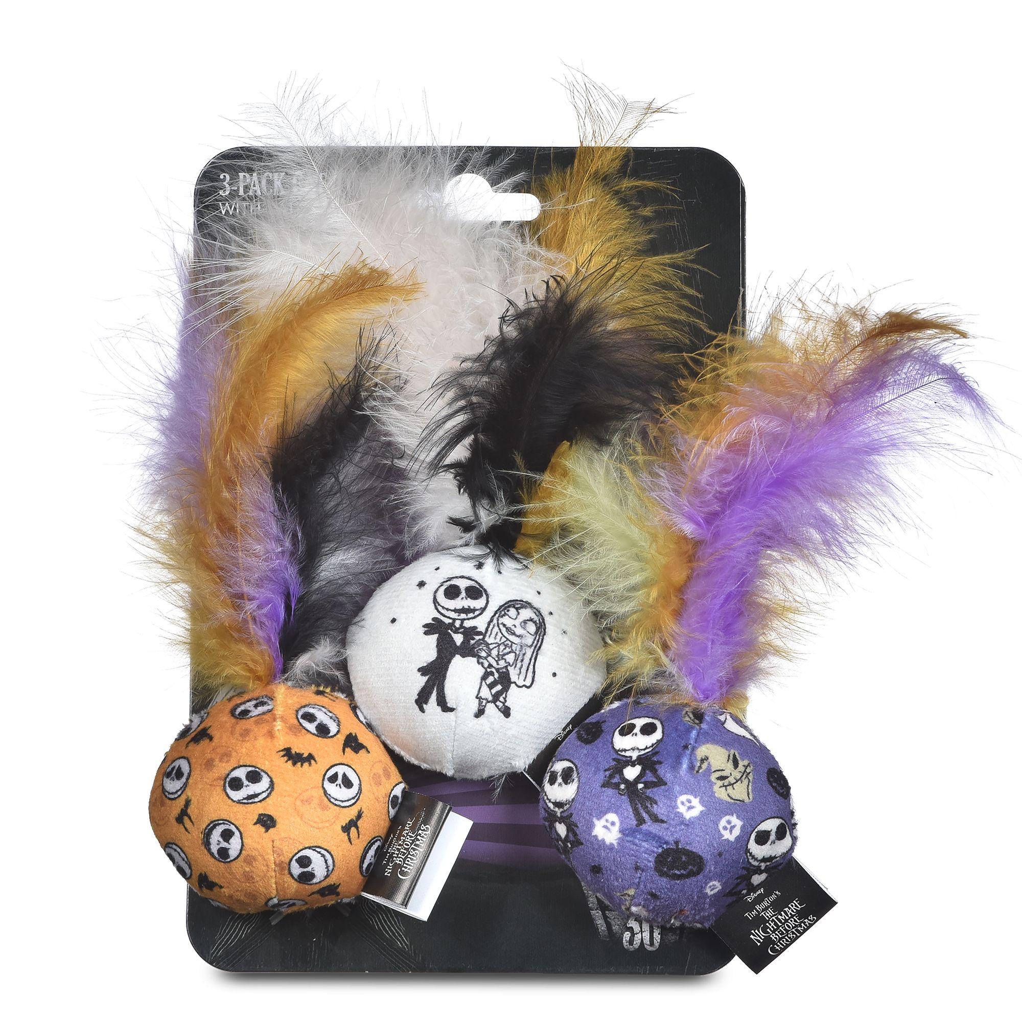 Nightmare Before Christmas Halloween Jingle Ball Cat Toy 3 Pack cat