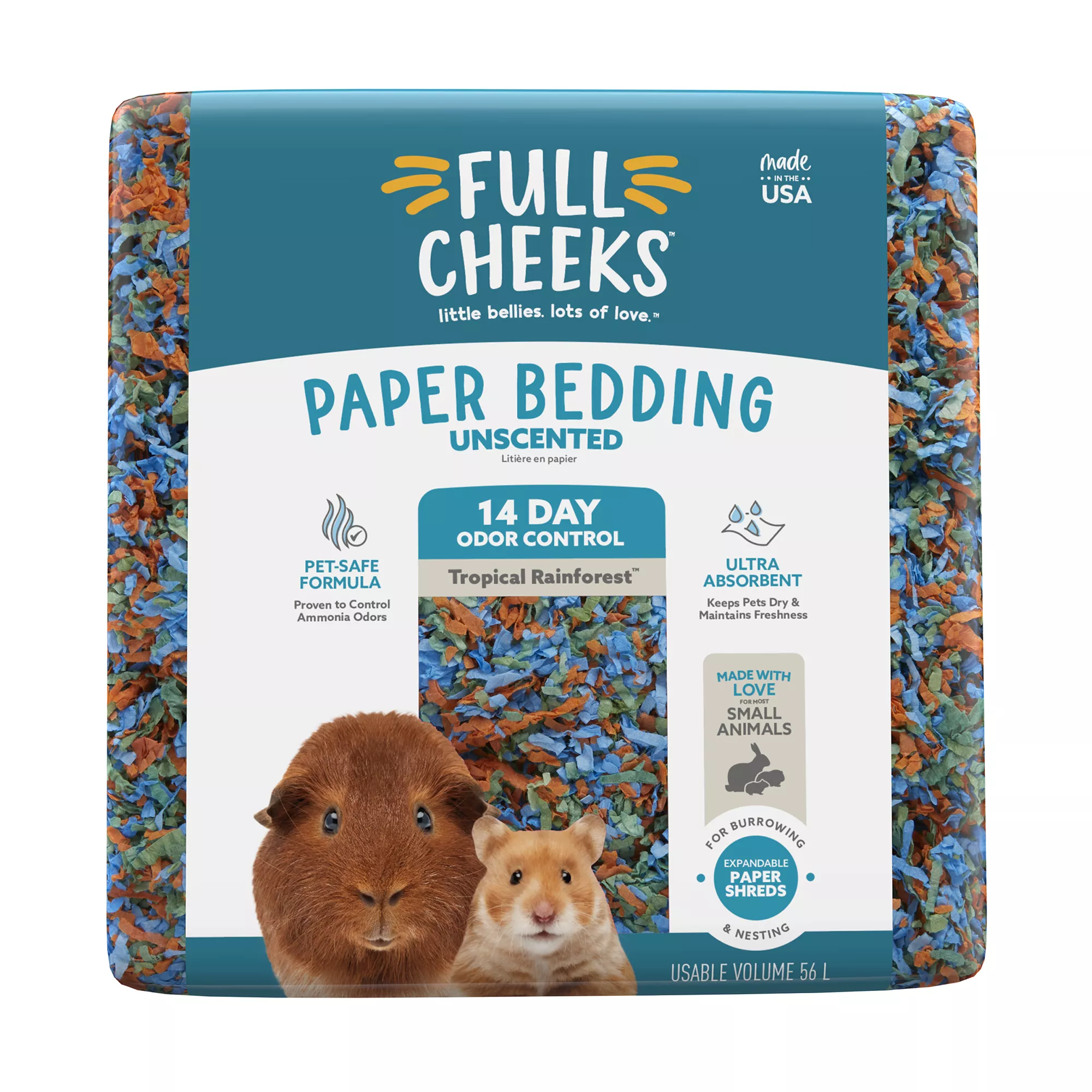 Full Cheeks&trade; Odor Control Small Pet Paper Bedding - Tropical Rainforest