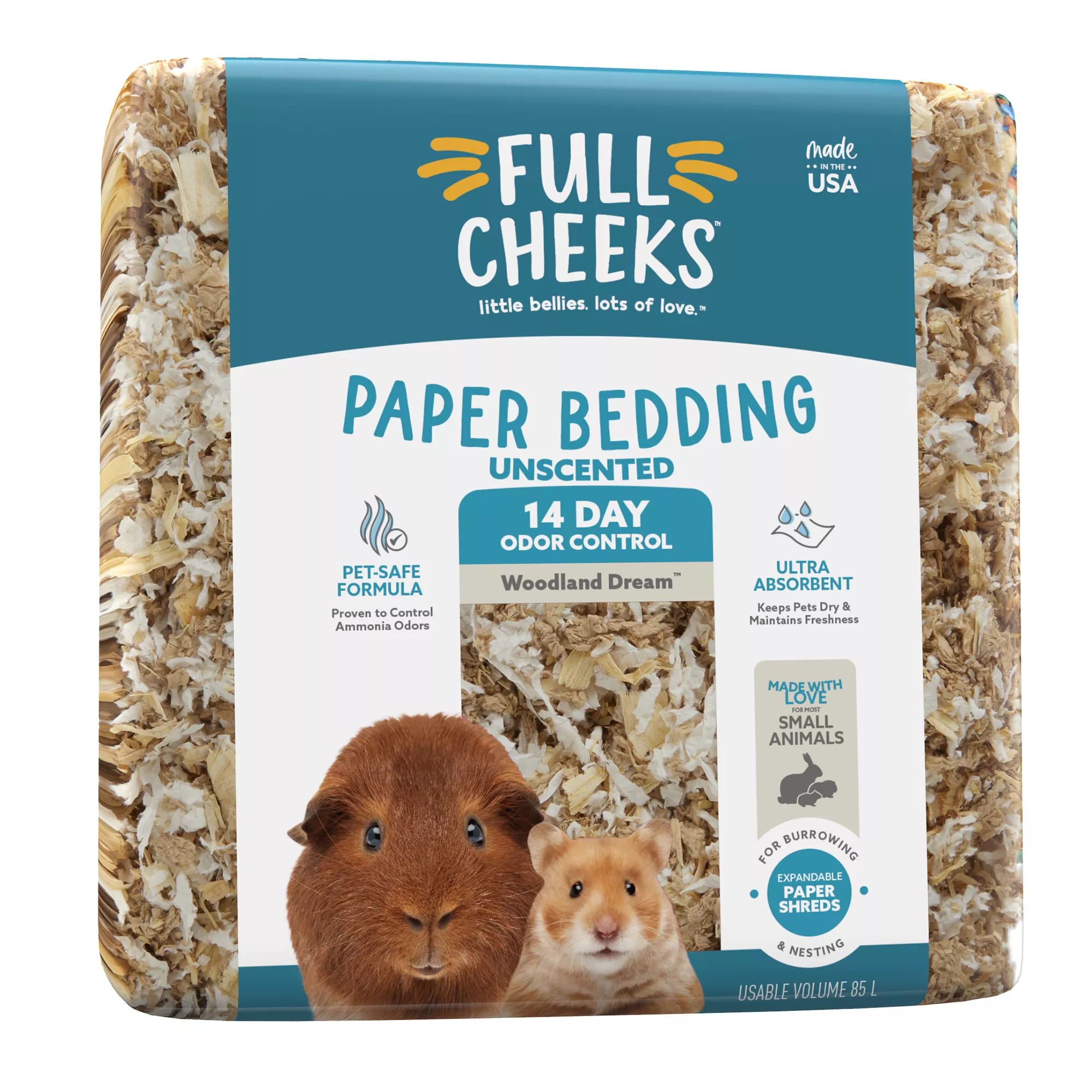 Full Cheeks&trade; Odor Control Small Pet Paper & Pine Bedding - Woodland Dream