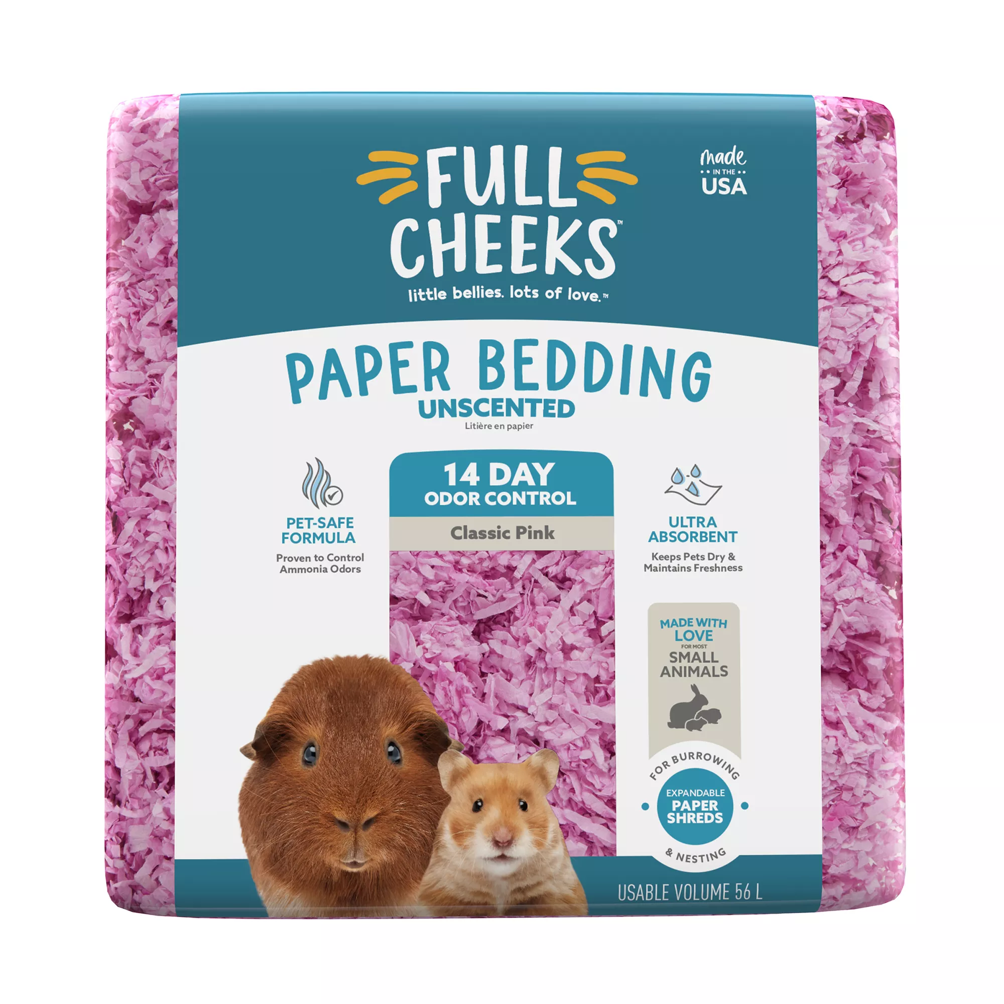 Full Cheeks&trade; Odor Control Small Pet Paper Bedding - Classic Pink