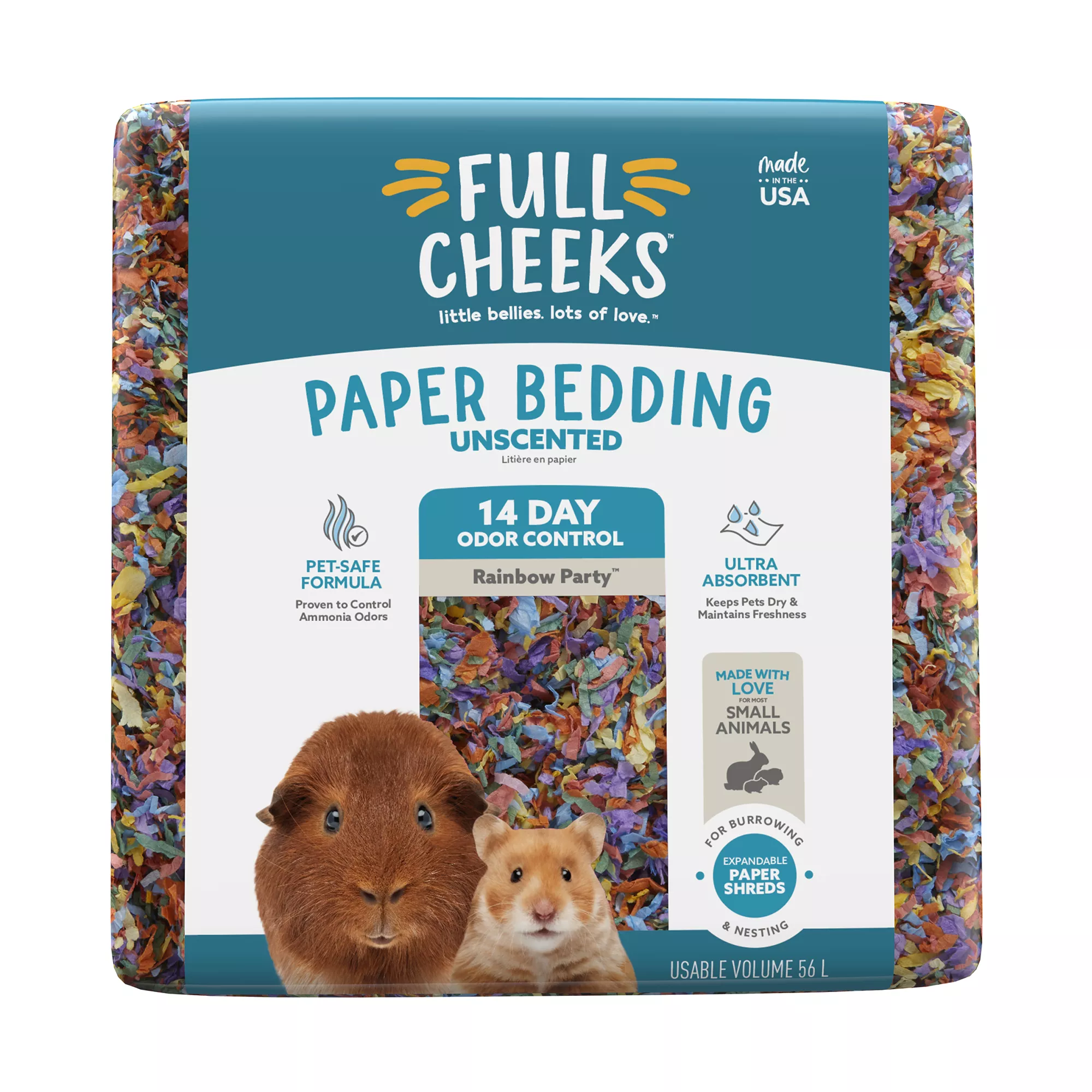 Full Cheeks&trade; Odor Control Small Pet Paper Bedding - Rainbow Party