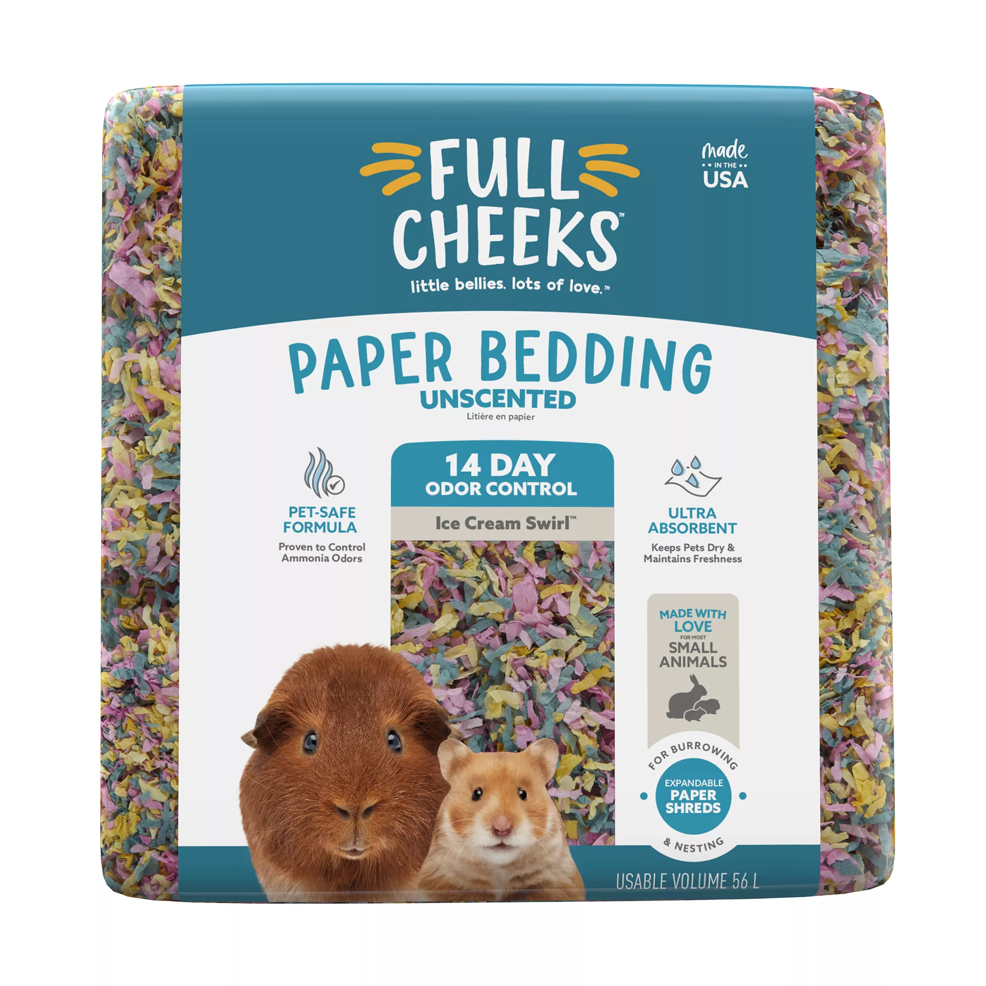 Full Cheeks&trade; Odor Control Small Pet Paper Bedding - Ice Cream Swirl