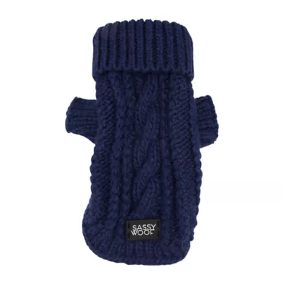 Sassy Woof Cable Knit Dog Sweater - Image 1