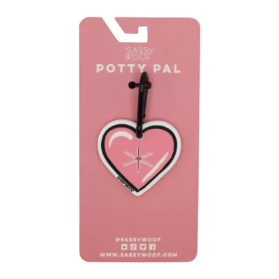 Product Sassy Woof Pink Heart Potty Pal Poop Bag Holder