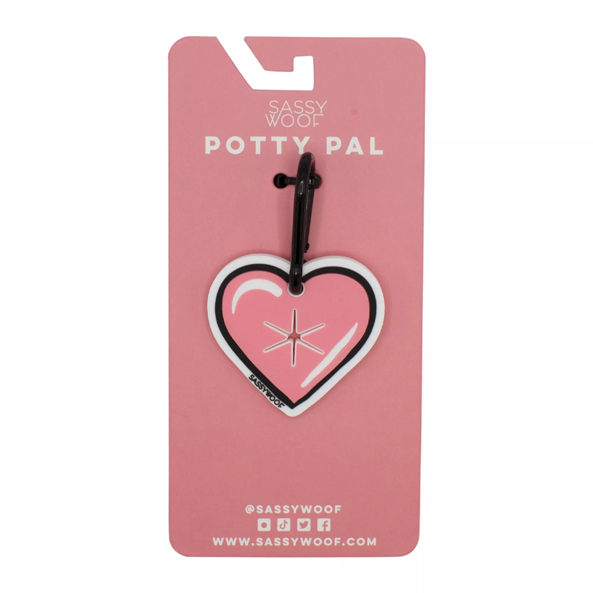 Sassy Woof Pink Heart Potty Pal Poop Bag Holder