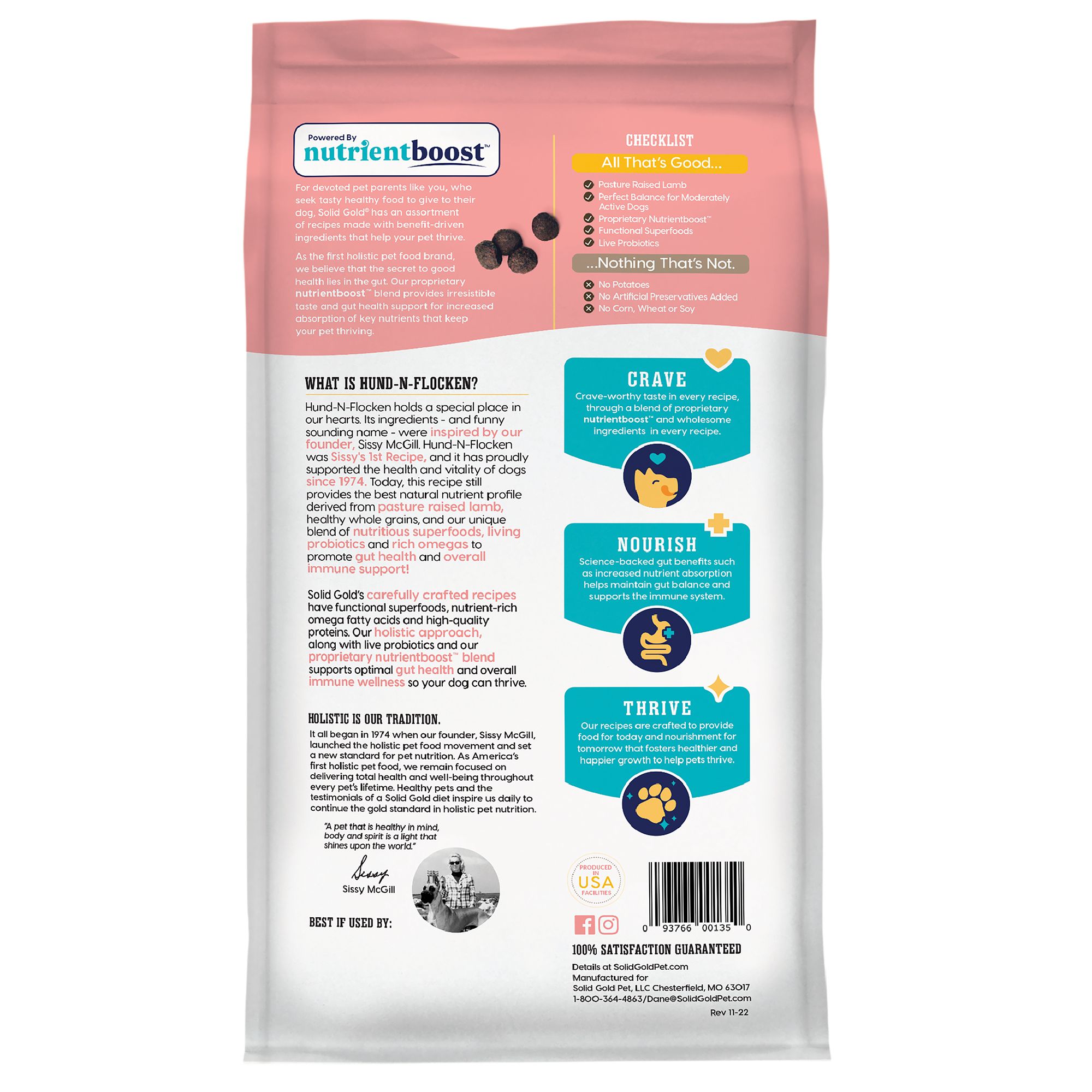 Solid Gold Nutrientboost Hund N Flocken All Life Stage Dry Dog Food Lamb