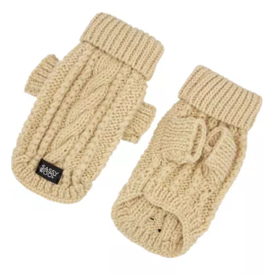 Product Sassy Woof Cable Knit Dog Sweater