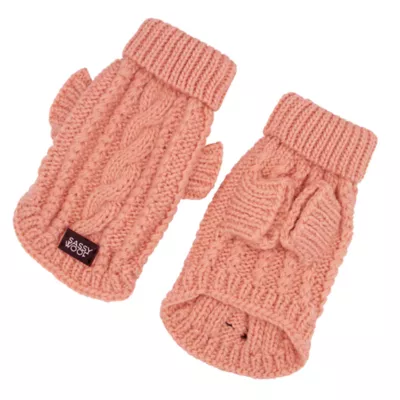 Sassy Woof Cable Knit Dog Sweater - Image 2