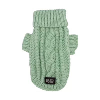 Sassy Woof Cable Knit Dog Sweater - Image 1