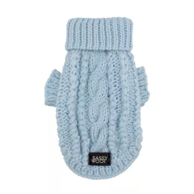 Sassy Woof Cable Knit Dog Sweater - Image 1