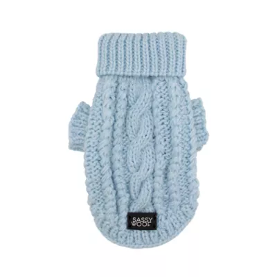 Sassy Woof Cable Knit Dog Sweater - Image 1
