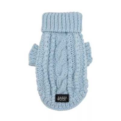 Sassy Woof Cable Knit Dog Sweater - Image 1