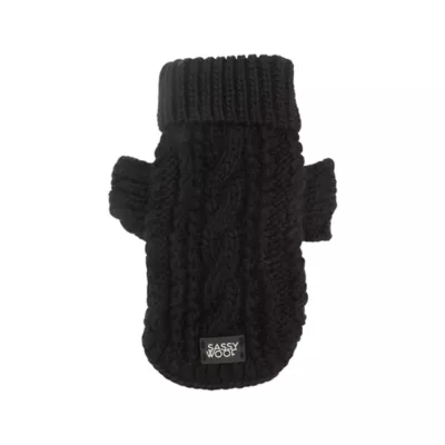 Sassy Woof Cable Knit Dog Sweater - Image 1