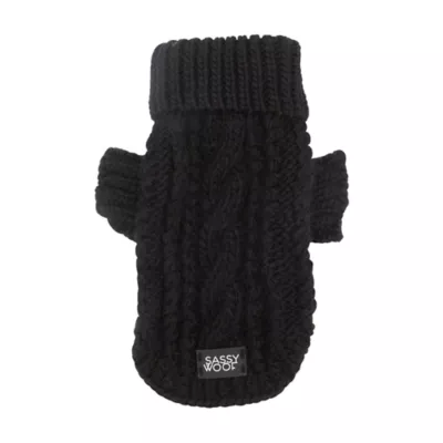 Sassy Woof Cable Knit Dog Sweater - Image 1