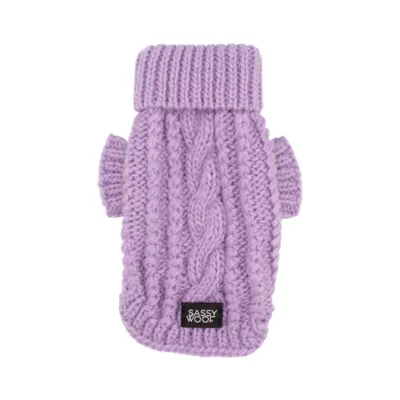 Product Sassy Woof Cable Knit Dog Sweater