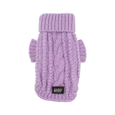 Product Sassy Woof Cable Knit Dog Sweater