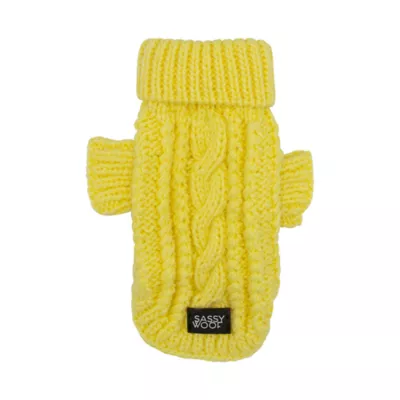 Product Sassy Woof Cable Knit Dog Sweater