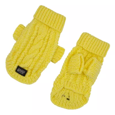 Product Sassy Woof Cable Knit Dog Sweater