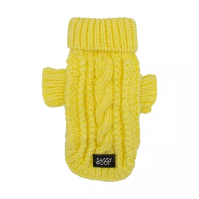 Sassy Woof Cable Knit Dog Sweater - Image 1