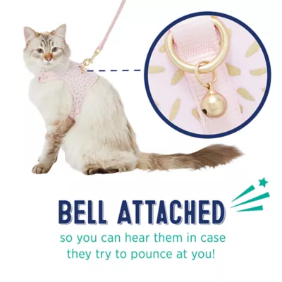 Product Whisker City® Pink & Gold Cat Leash & Harness Combo