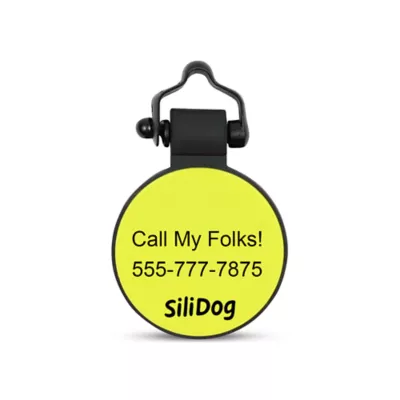 Product SiliDog The Silent Dog Tag Personalized Silicone Mini Circle Dog & Cat ID Tag