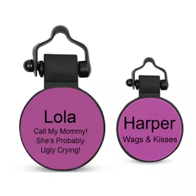 Product SiliDog The Silent Dog Tag Personalized Silicone Mini Circle Dog & Cat ID Tag