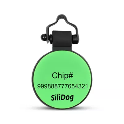 Product SiliDog The Silent Dog Tag Personalized Silicone Mini Circle Dog & Cat ID Tag