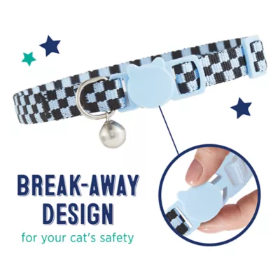 Product Whisker City® Blue Checkered Easy Release Kitten & Cat Collar