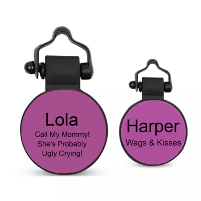 Product SiliDog The Silent Dog Tag Personalized Silicone Mini Circle Dog & Cat ID Tag