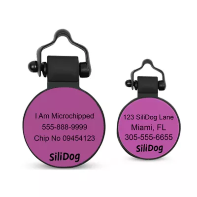 Product SiliDog The Silent Dog Tag Personalized Silicone Mini Circle Dog & Cat ID Tag