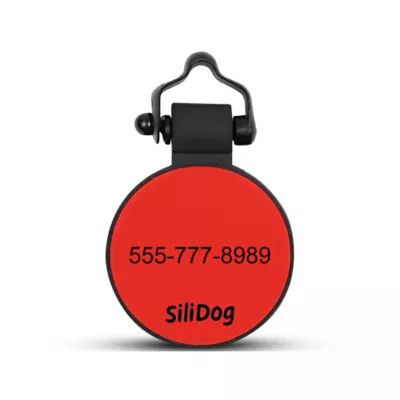 Product SiliDog The Silent Dog Tag Personalized Silicone Mini Circle Dog & Cat ID Tag