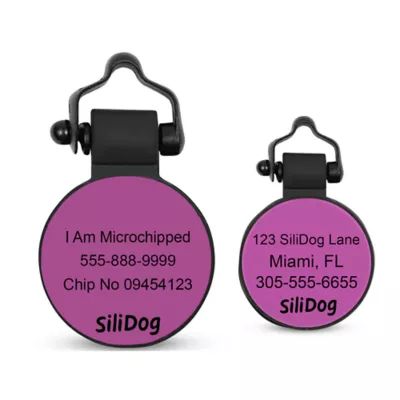 Product SiliDog The Silent Dog Tag Personalized Silicone Mini Circle Dog & Cat ID Tag