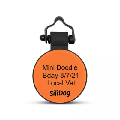 Product SiliDog The Silent Dog Tag Personalized Silicone Mini Circle Dog & Cat ID Tag