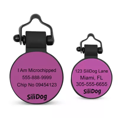 SiliDog The Silent Dog Tag Personalized Silicone Mini Circle Dog & Cat ID Tag - Image 4