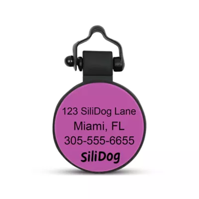 Product SiliDog The Silent Dog Tag Personalized Silicone Mini Circle Dog & Cat ID Tag