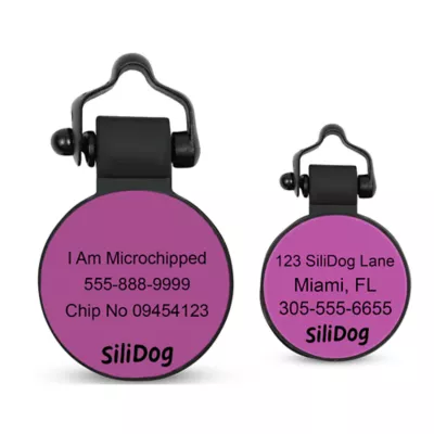 Product SiliDog The Silent Dog Tag Personalized Silicone Mini Circle Dog & Cat ID Tag