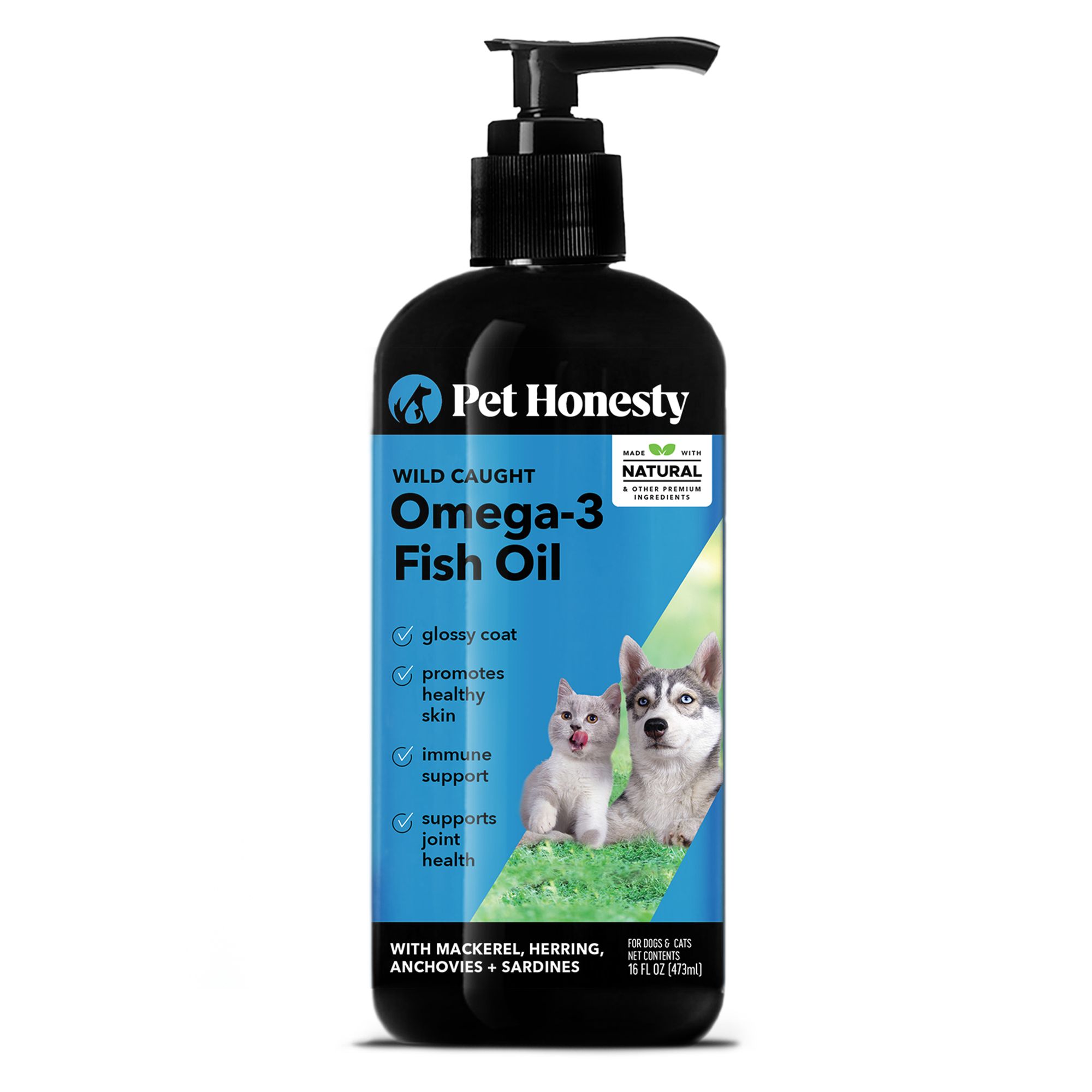 Pet Honesty Wild Caught Omega 3 Fish Oil Dog Cat Supplement