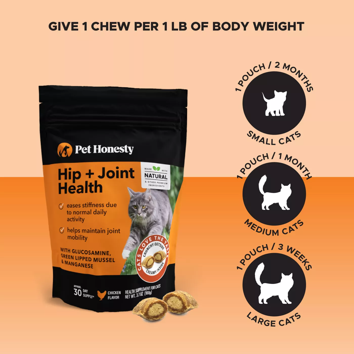 Pet Honesty Hip Joint Chews Supplement for Cats