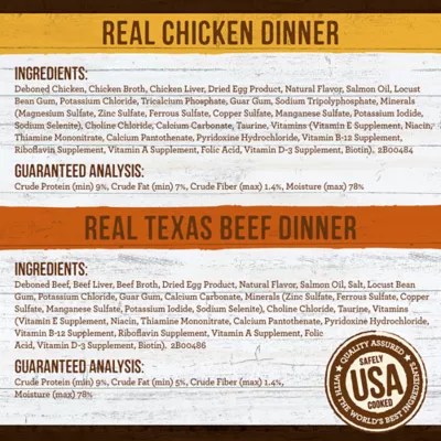 Product Merrick Adult Dog Food - Grain Free, Texas Beef/Chicken Dinner, 12 Ct Variety Pack