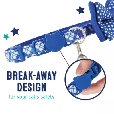 Product Whisker City® Blue Plaid Bow Tie Easy Release Kitten & Cat Collar
