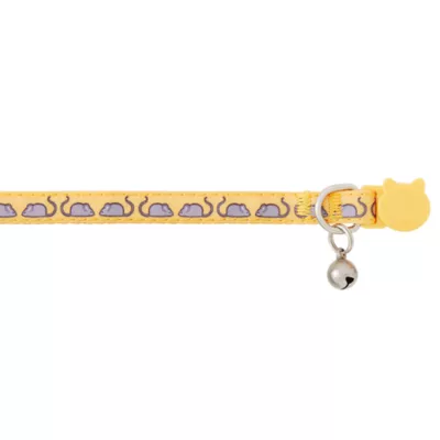 Whisker City® Yellow Mice Print Easy Release Kitten & Cat Collar - Image 1